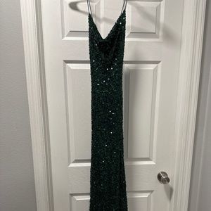 B Darlin Green Sequin Prom Dress